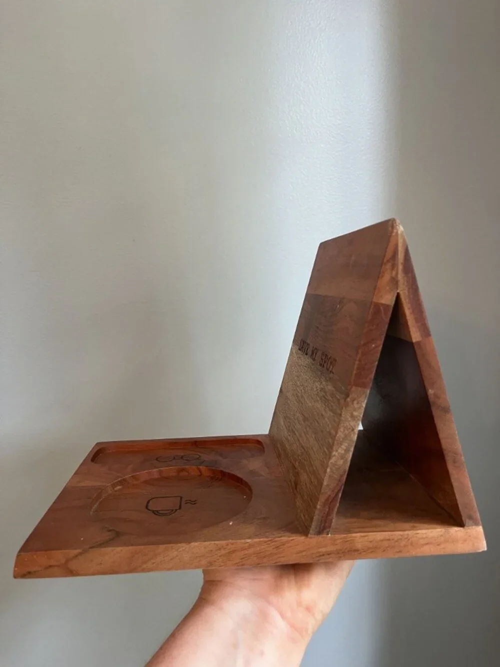 Acacia Wood Book Nook Reading Valet With Engraved 